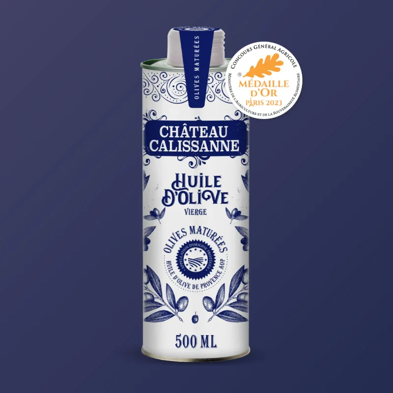 Chateau Calissanne Blue container / Olive oil - Matured olives