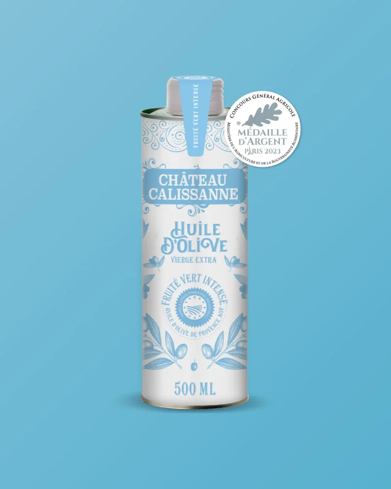 Chateau Calissanne Sky Blue container / Olive oil - Intense green fruitiness