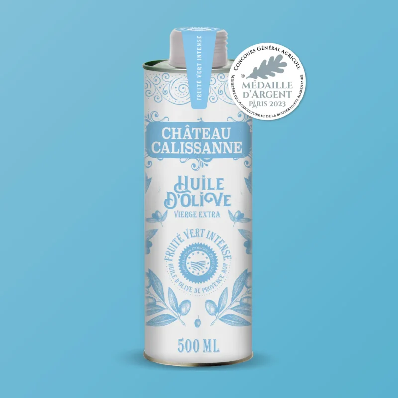 Chateau Calissanne Sky Blue container / Olive oil - Intense green fruitiness