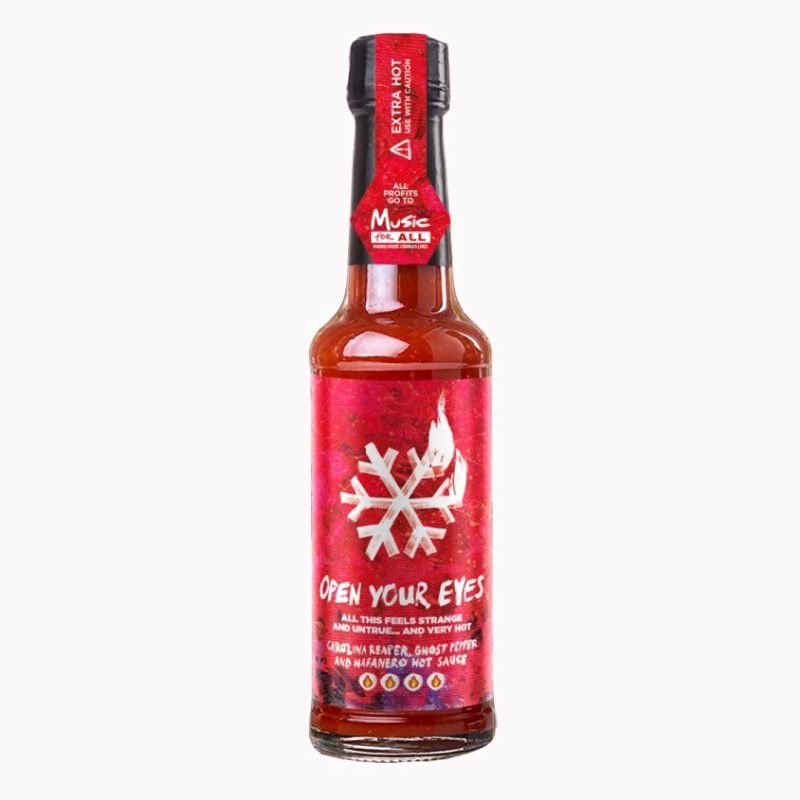 The Belfast Sauce Open Your Eyes 140ml Carolina Reaper and Ghost Chilli Hot Sauce